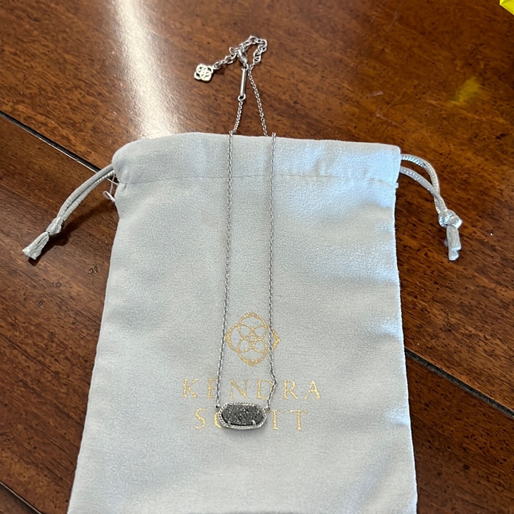 Kendra Scott Elisa drusy necklace silver